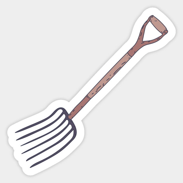 Manure - Muck Fork - Wire Rake Sticker by DeWinnes